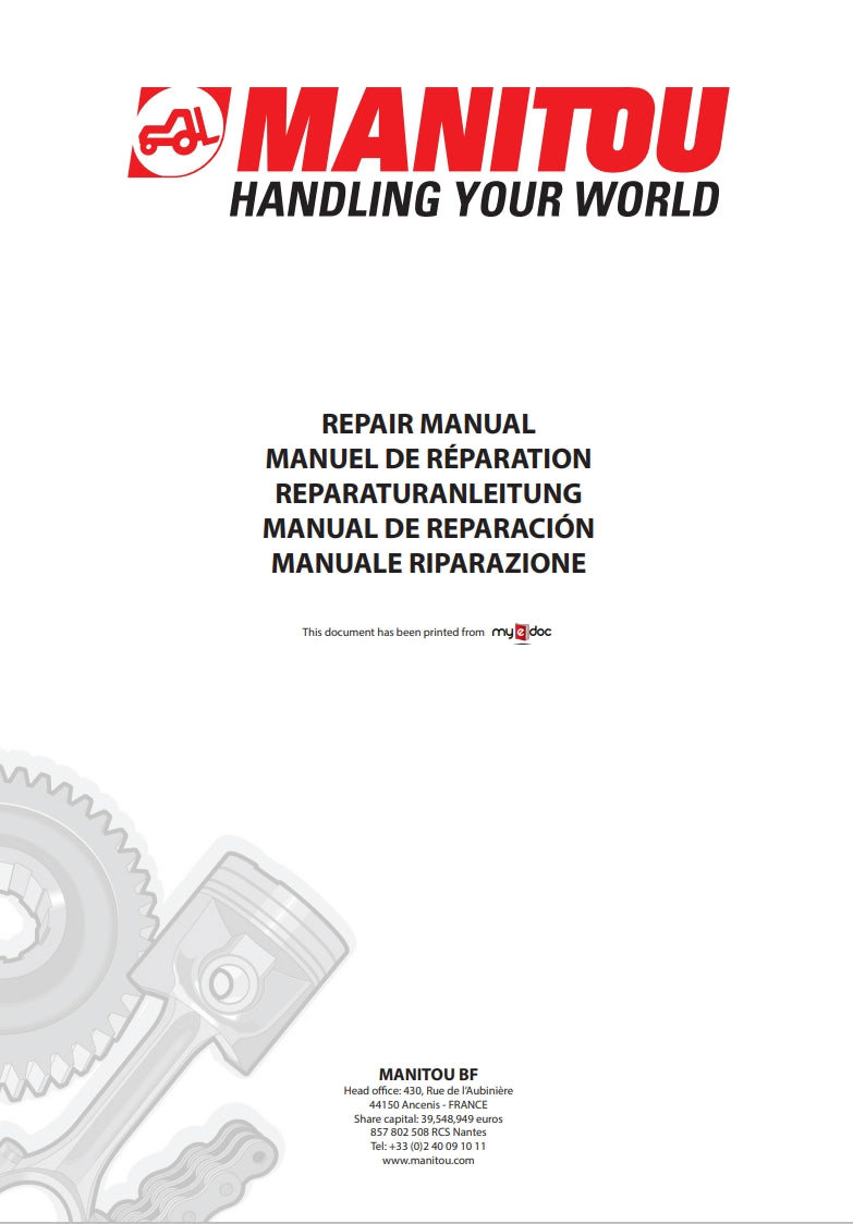 Manitou Forklift Trucks Parts