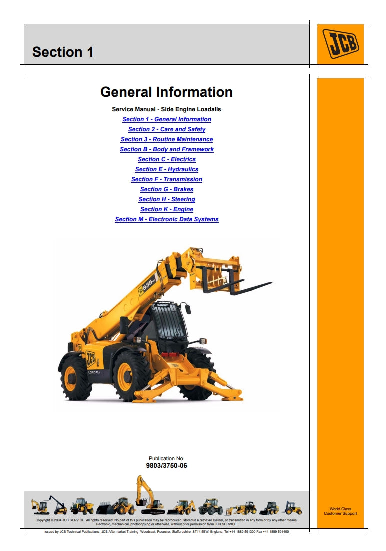 Service Manual Side Engine Loadalls