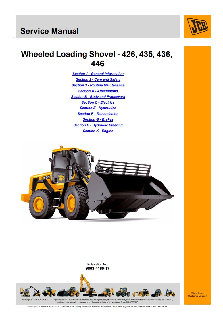 Service Manual Wheeled Loading Shovel - 426, 435, 436,  446