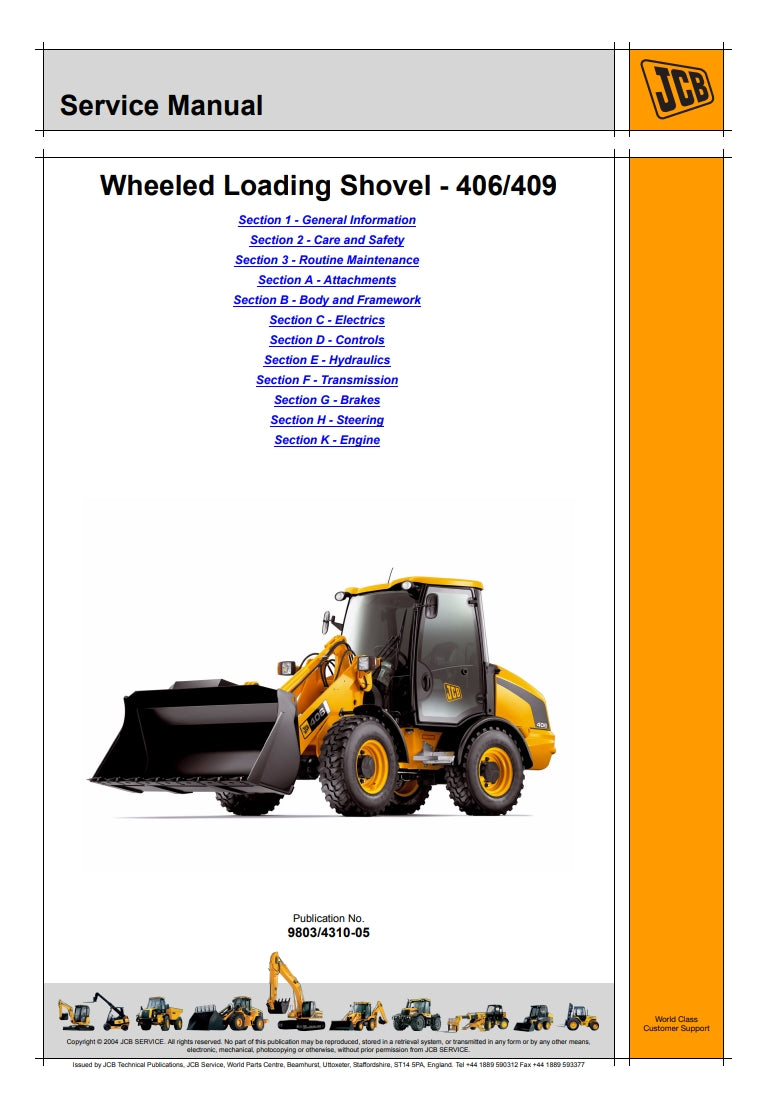 Service Manual Wheeled Loading Shovel - 406/409