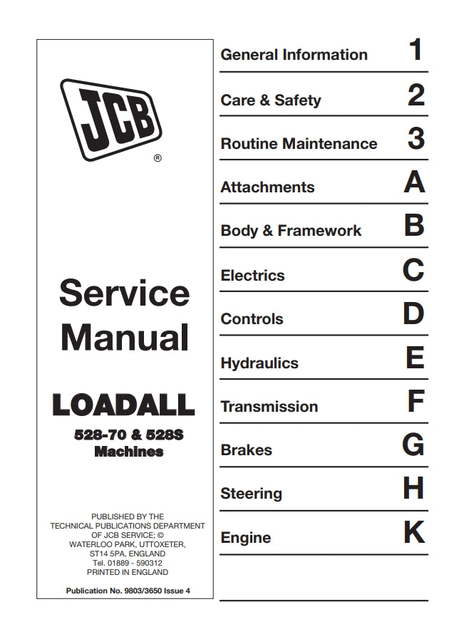 Service Manual LOADALL 528-70 & 528S Machines