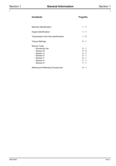 Service Manual LOADALL 528-70 & 528S Machines