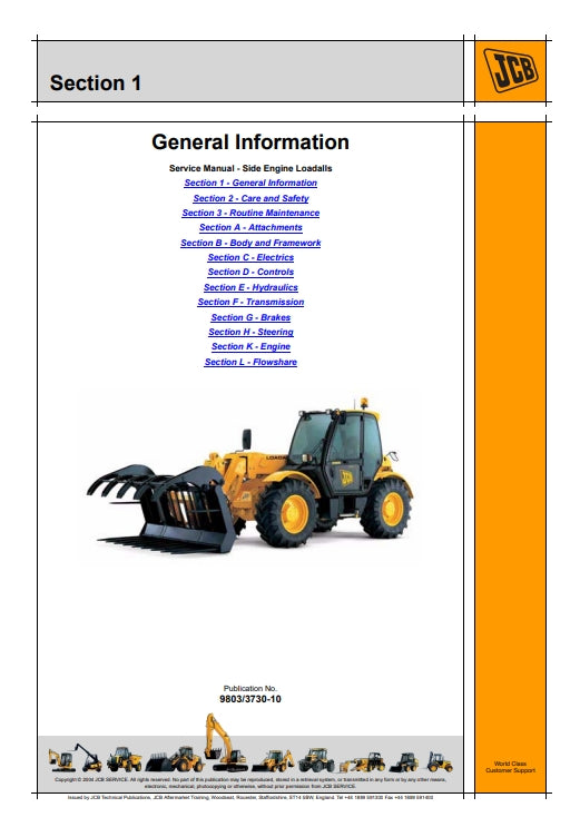 Service Manual Side Engine Loadalls