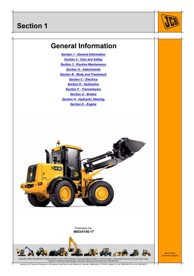 Service Manual Wheeled Loading Shovel - 411, 416