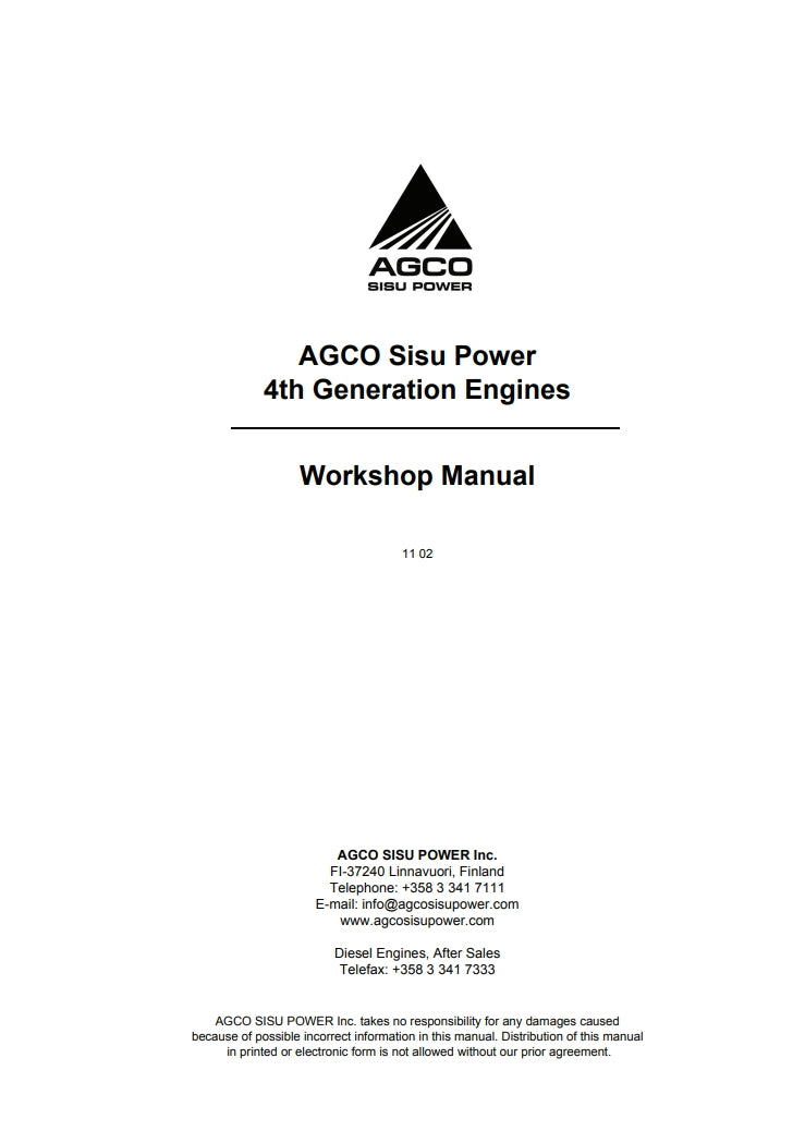 Workshop Service Manual 4 Generation AWF Enginens