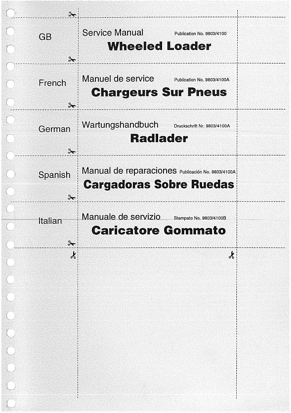Service manual Wheeled Loader