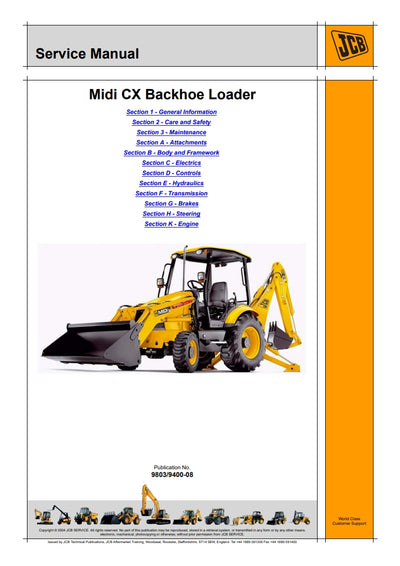 Service Manual Midi CX Backhoe Loader