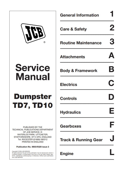 Service Manual Dumpster TD7, TD10