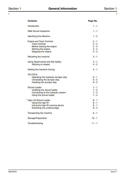 Service Manual Dumpster TD7, TD10