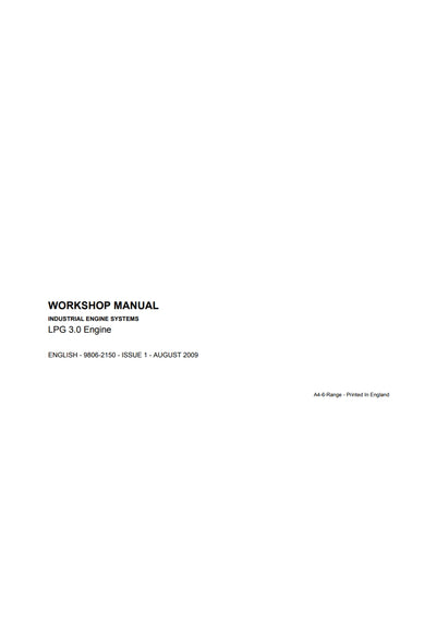 Workshop Manual INDUSTRIAL ENGINE SYSTEMS LPG 3.0 Engine