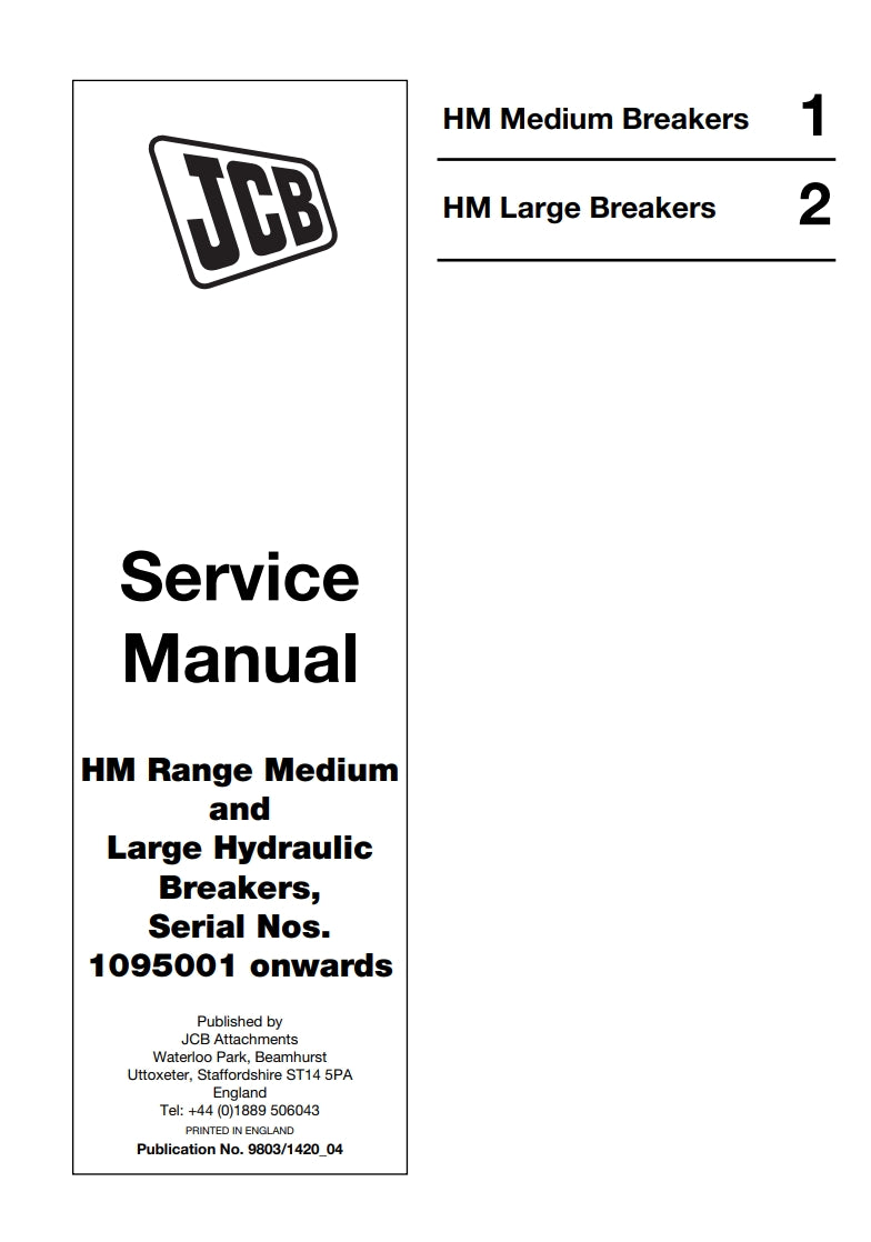 Service Manual HM Range Medium and  Large Hydraulic Breakers
