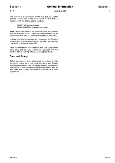 Service Manual (Supplement) 525-50 RAF