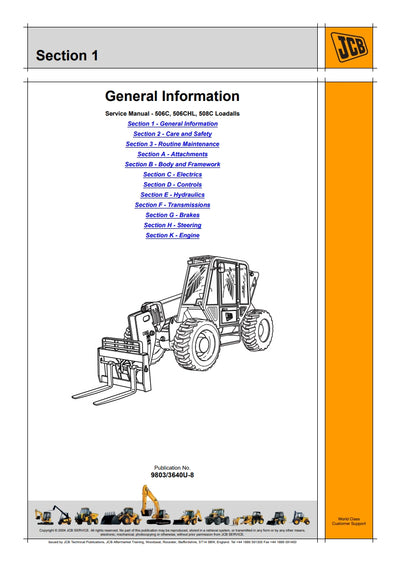 Service Manual 506C, 506CHL, 508C  Loadalls