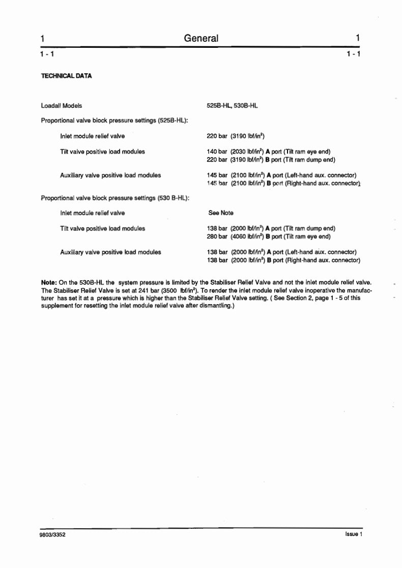 Service Manual Supplement LOADALL RANGE SERVO HYDRAULICS