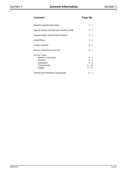 Service Manual 3CX, 4CX, 214, 215, 217 & VARIANTS Backhoe Loader