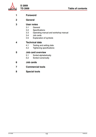 Workshop Manual competence level 3 D 2009 TD 2009