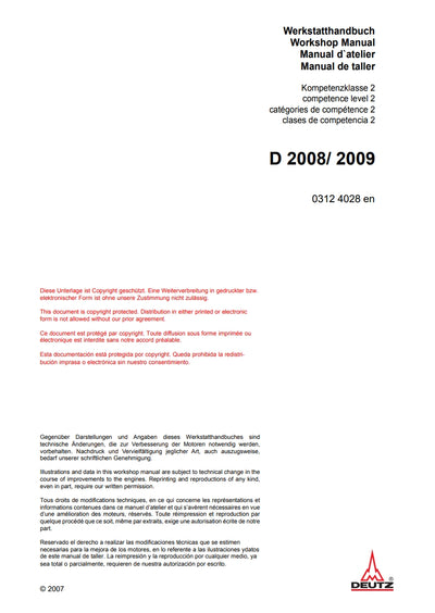 Workshop Manual D 2008/ 2009