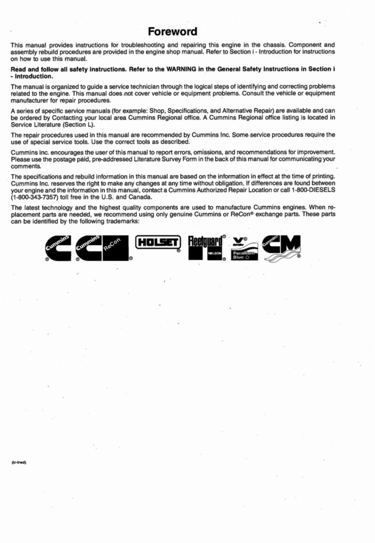 troubleshooting and repair Manual ISC,ISCe,QSC8.3,ISL and QSL9 Engines