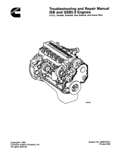 troubleshooting and repair Manual I,QSB5.9,ISL Engines
