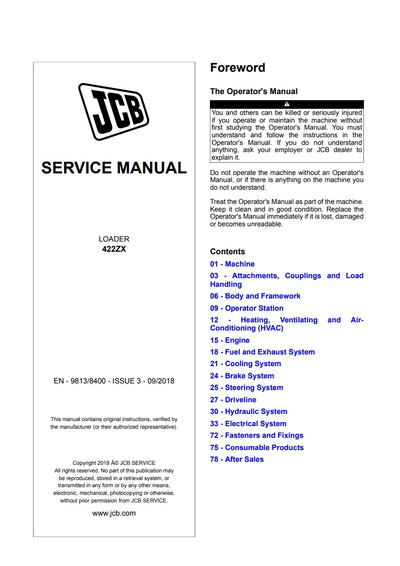 SERVICE MANUAL LOADER 422ZX