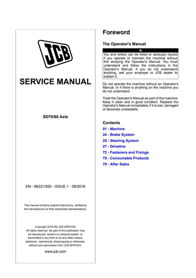 SERVICE MANUAL SD70/80 Axle