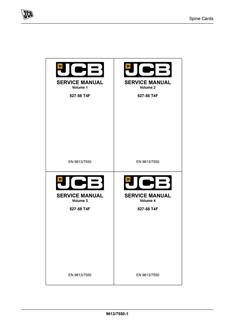 SERVICE MANUAL LOADALL (ROUGH TERRAIN VARIABLE REACH TRUCK) 527-58 T4F