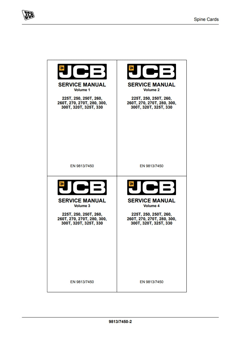 SERVICE MANUAL SKIDSTEER LOADER 225T, 250, 250T, 260, 260T, 270, 270T, 280, 300, 300T, 320T, 325T, 330