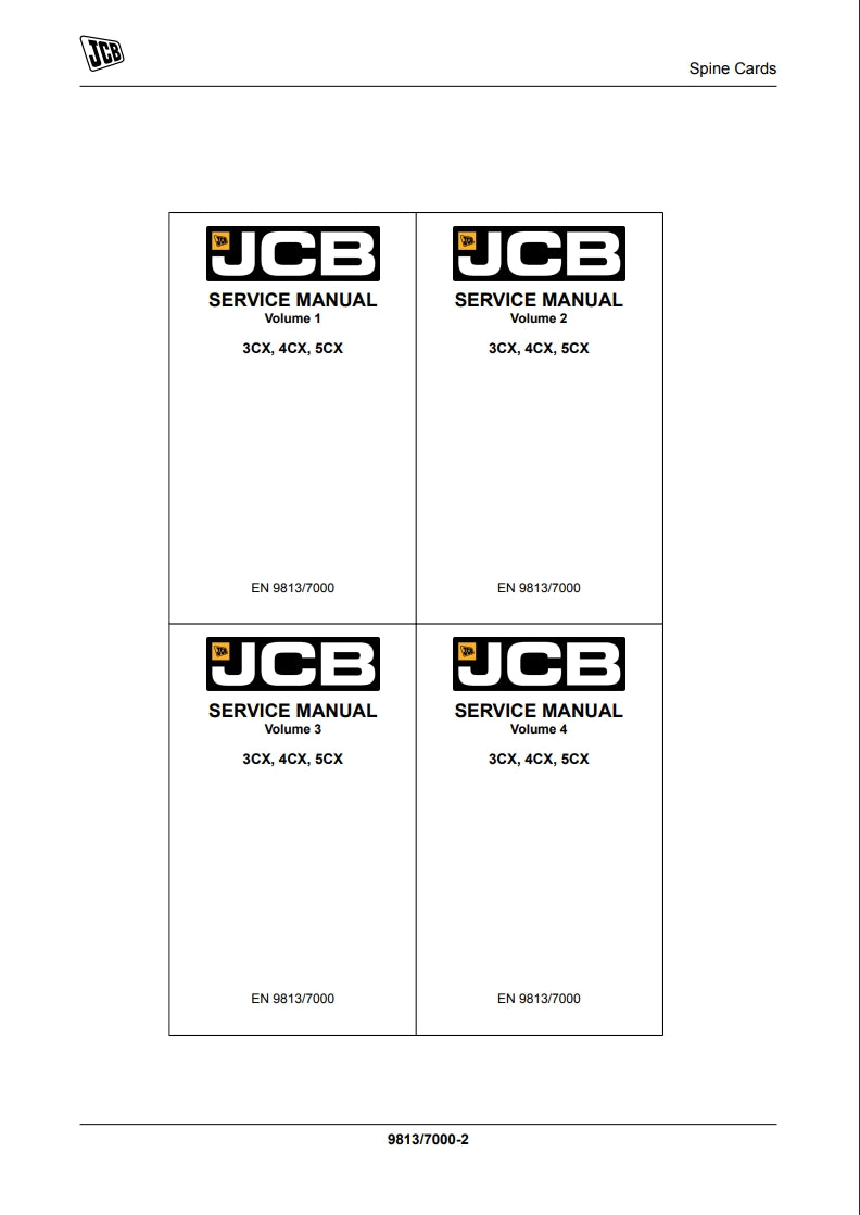 SERVICE MANUAL BACKHOE LOADER 3CX, 4CX, 5CX