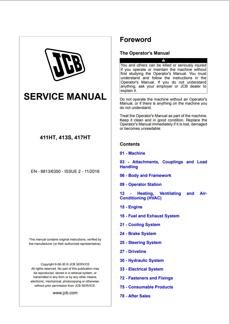SERVICE MANUAL 411HT, 413S, 417HT