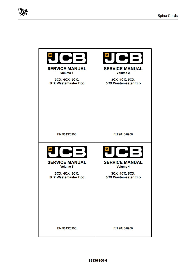 SERVICE MANUAL BACKHOE LOADER 3CX, 4CX, 5CX, 5CX Wastemaster Eco