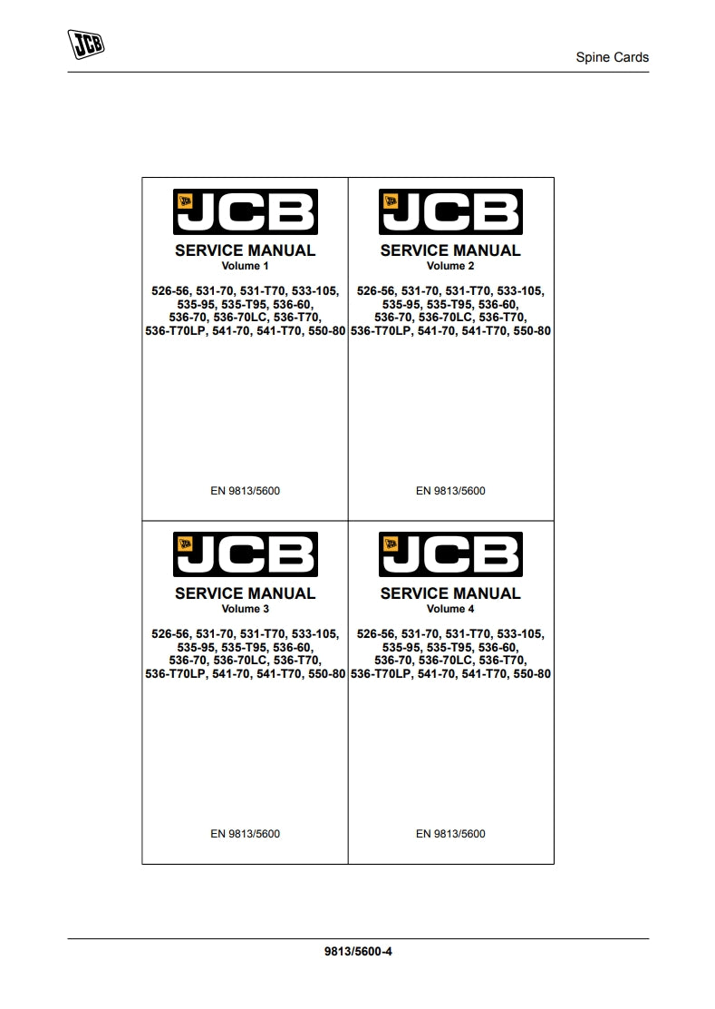 SERVICE MANUAL LOADALL (ROUGH TERRAIN VARIABLE REACH TRUCK) 526-56, 531-70, 531-T70, 533-105, 535-95, 535-T95, 536-60, 536-70, 536-70LC, 536-T70, 536-T70LP, 541-70, 541-T70, 550-80