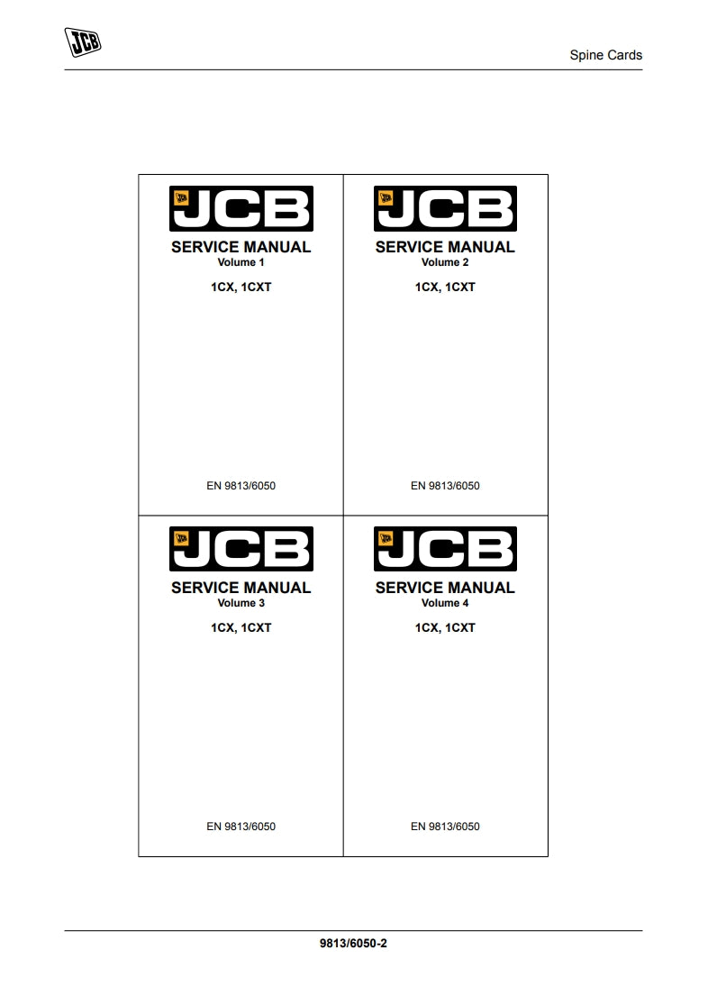 SERVICE MANUAL BACKHOE LOADER 1CX, 1CXT