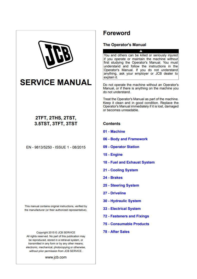 SERVICE MANUAL 2TFT, 2THS, 2TST, 3.5TST, 3TFT, 3TST