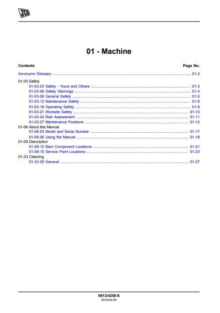 SERVICE MANUAL BACKHOE LOADER 3CXG