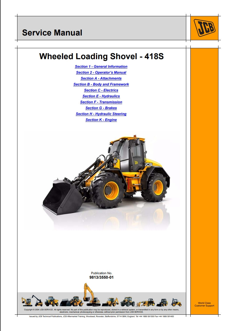 Service Manual Wheeled Loading Shovel - 418S