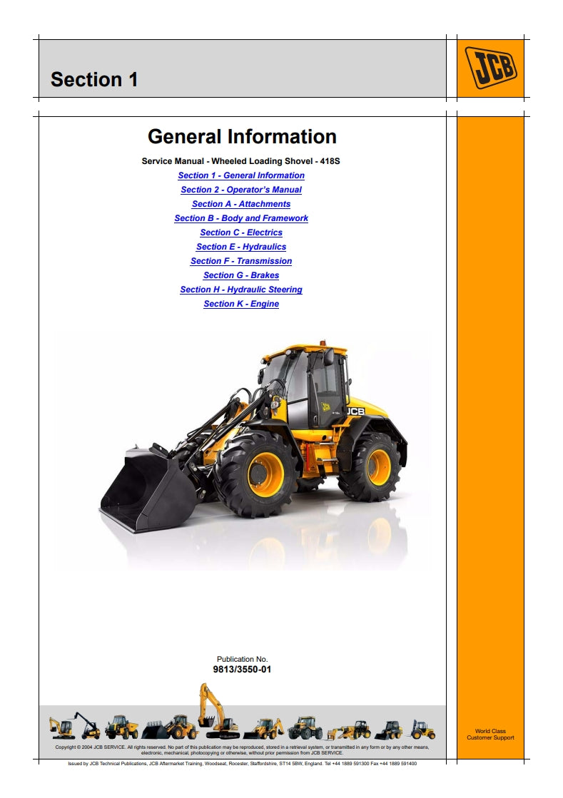 Service Manual Wheeled Loading Shovel - 418S