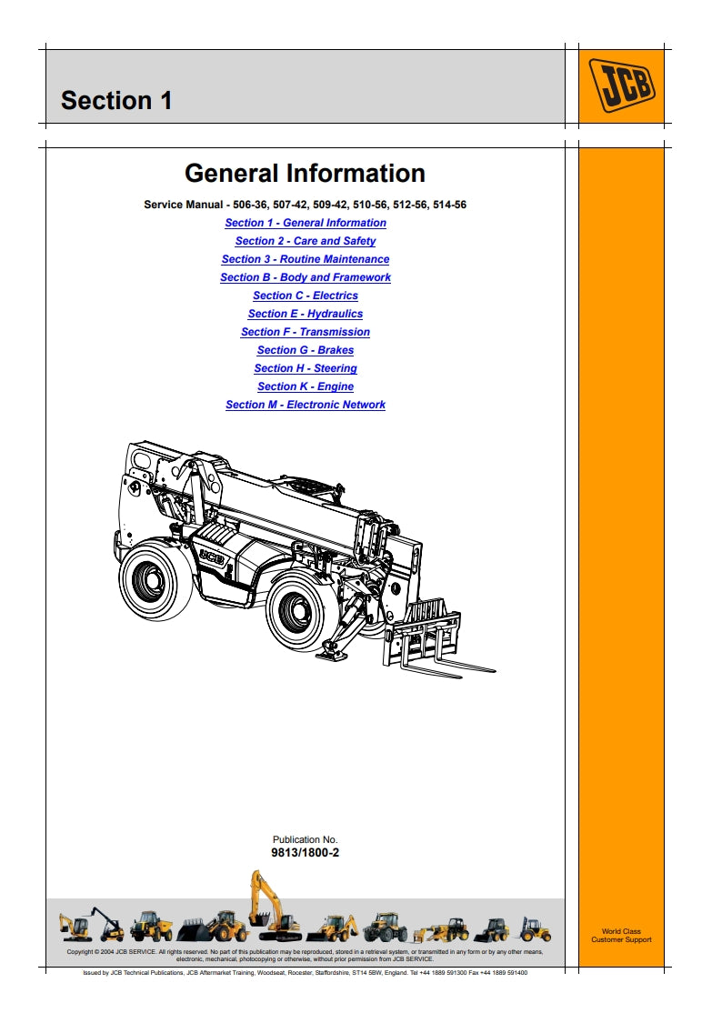 Service Manual 506-36, 507-42, 509-42, 510-56, 512-56,  514-56