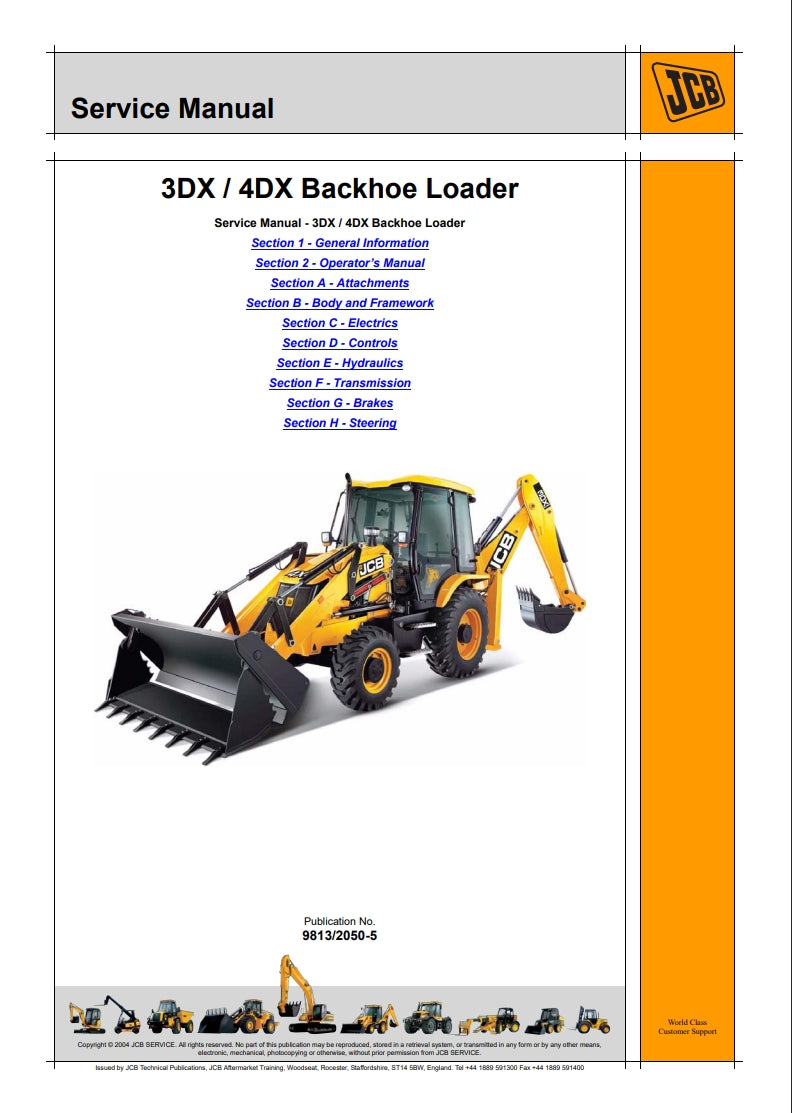 Service Manual 3DX / 4DX Backhoe Loader