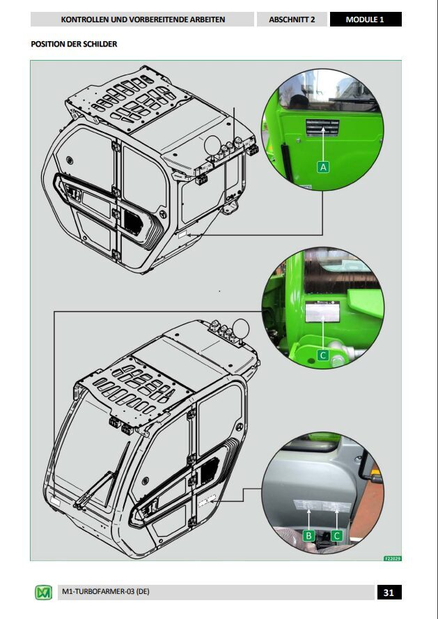 Merlo Turbofarmer Modular (TF30.9-33.7-33.9-35.7-38.7-38.10-42.7-45.11-50.8-65.9) Service Manual, Mechanic Manual, Hydraulic & Electrical Diagram German version DE [PDF]