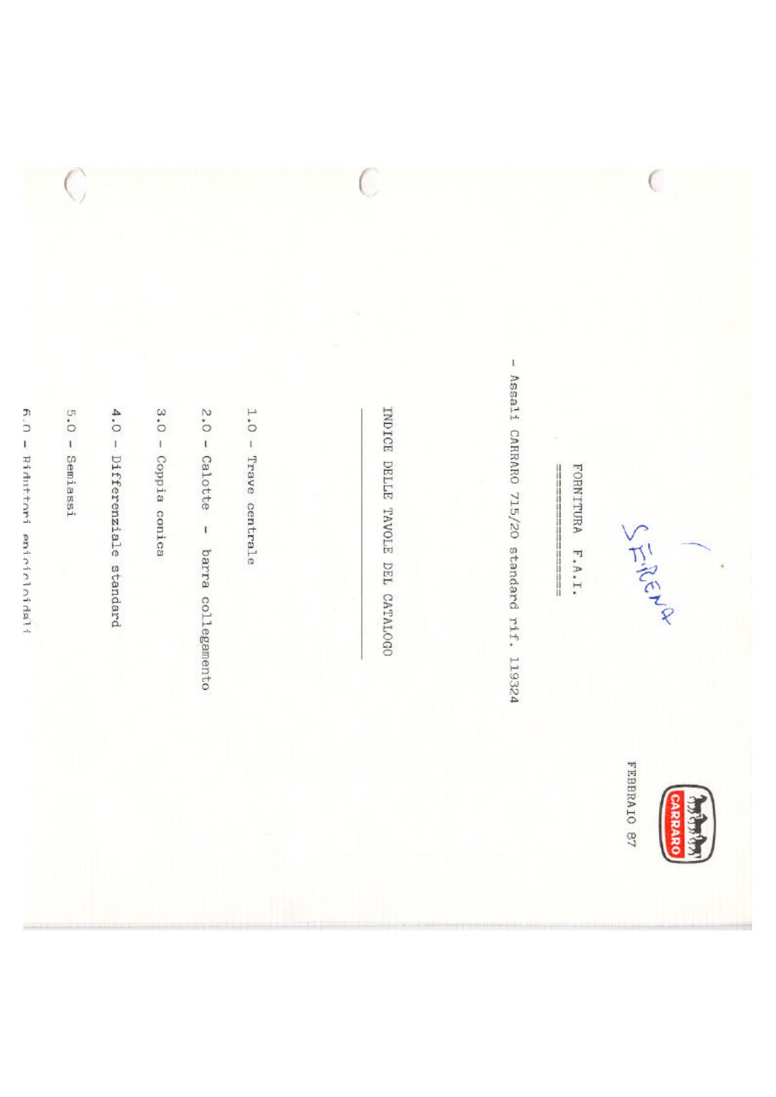 Carraro Axle Parts Catalog (Ref. 119324) – cover