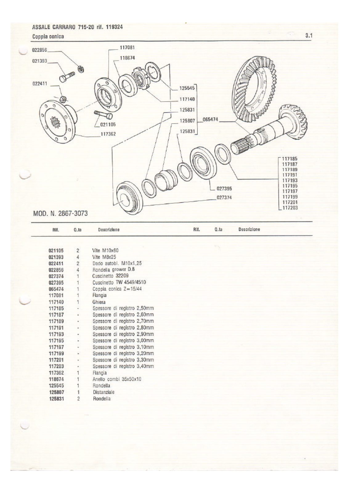 Carraro Axle Parts Catalog (Ref. 119324) – sample page 2