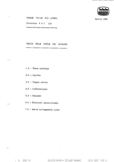 Carraro 710/19 Axle Parts Catalog (Ref. 120851) – cover