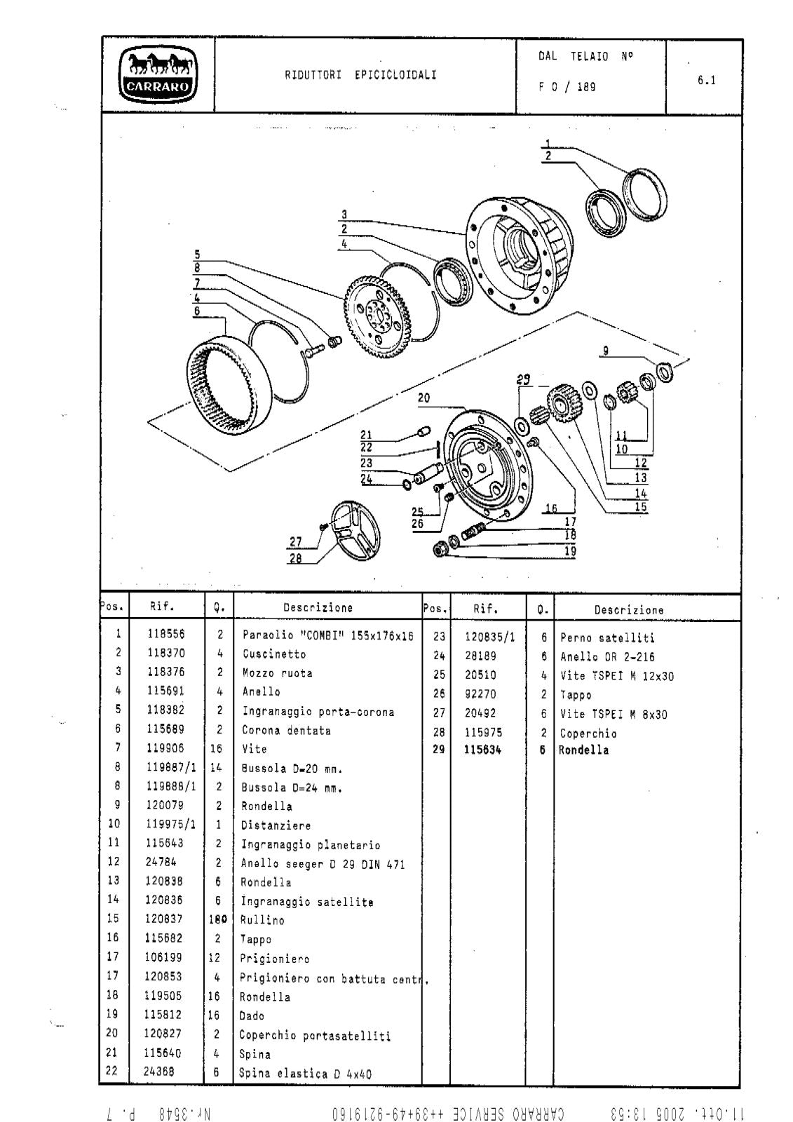 Carraro 710/19 Axle Parts Catalog (Ref. 120851) – sample page 3