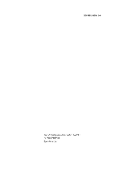 Carraro Axle Parts Catalog for Case IH P100 (Ref. 122634, 122146) – cover
