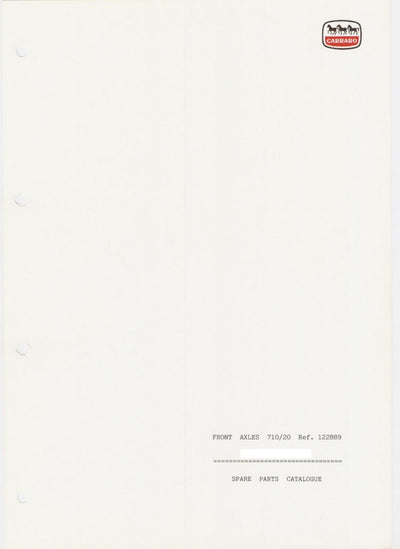 Carraro 710/20 Front Axle Parts Catalog (Ref. 122889) – cover