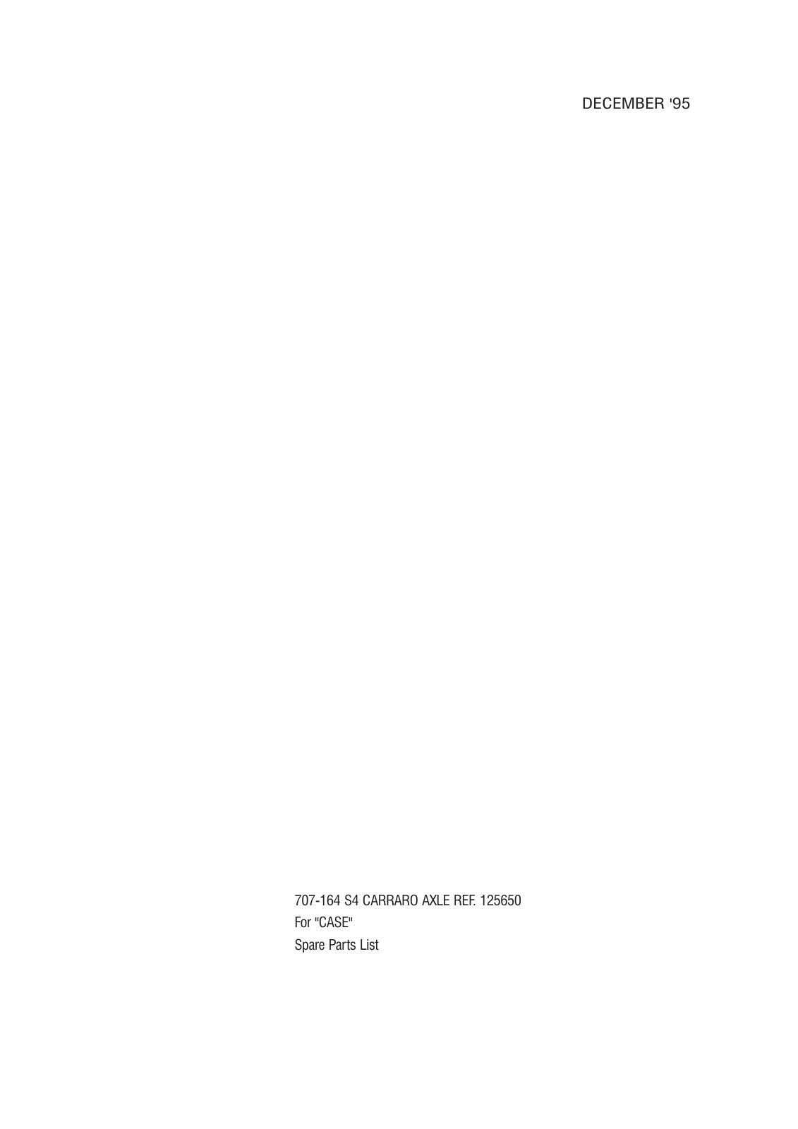 Carraro 707-164 S4 Axle Parts Catalog for Case (Ref. 125650) – cover