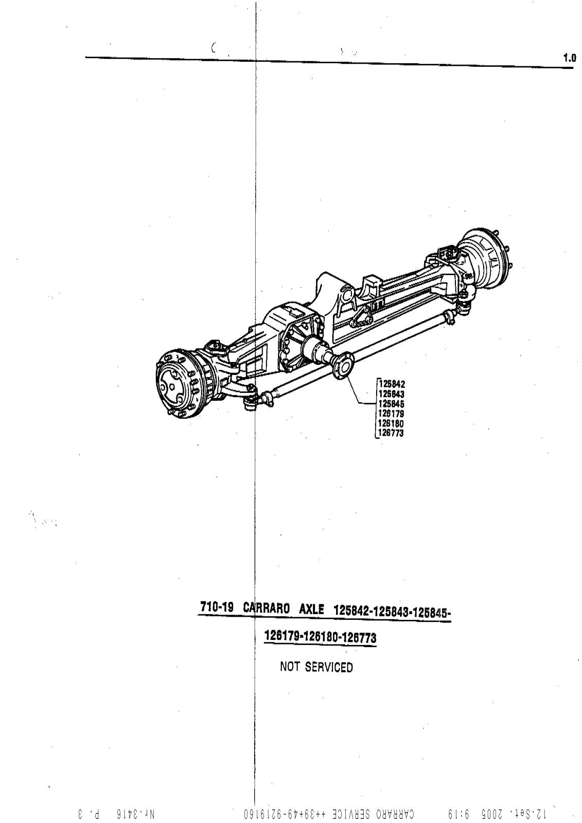 Carraro 710-19 Axle Parts Catalog for Massey Ferguson (Ref. 125843, 125845, 126179) – sample page 1