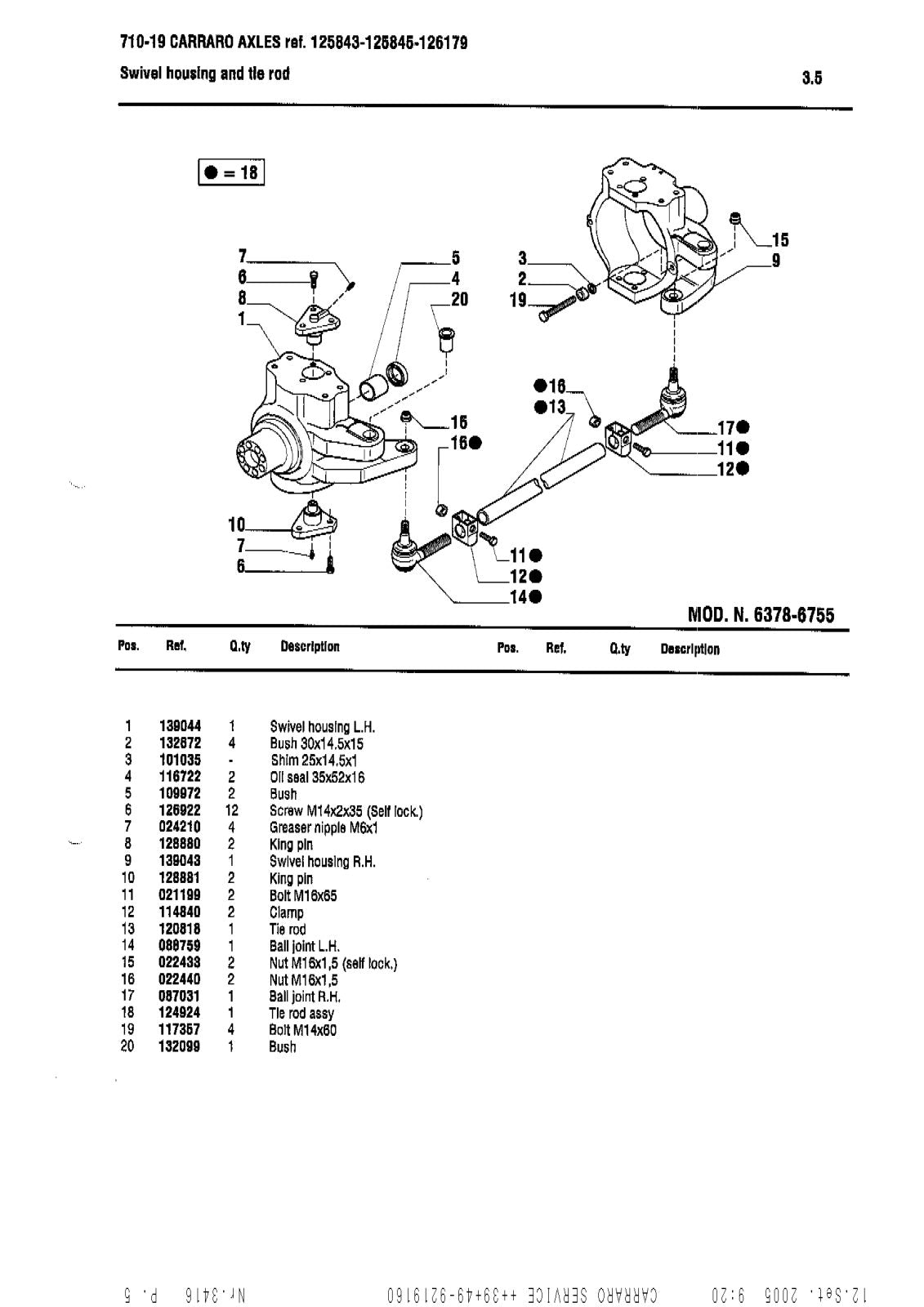 Carraro 710-19 Axle Parts Catalog for Massey Ferguson (Ref. 125843, 125845, 126179) – sample page 2