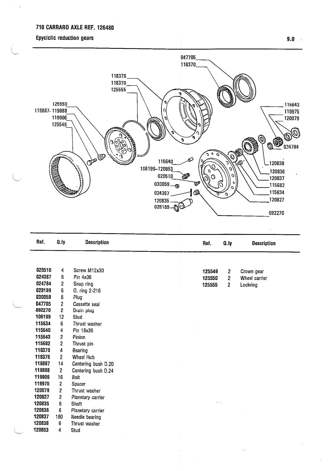 Carraro Axle Parts Catalog for Ford (Ref. 126480, 126482) – sample page 3