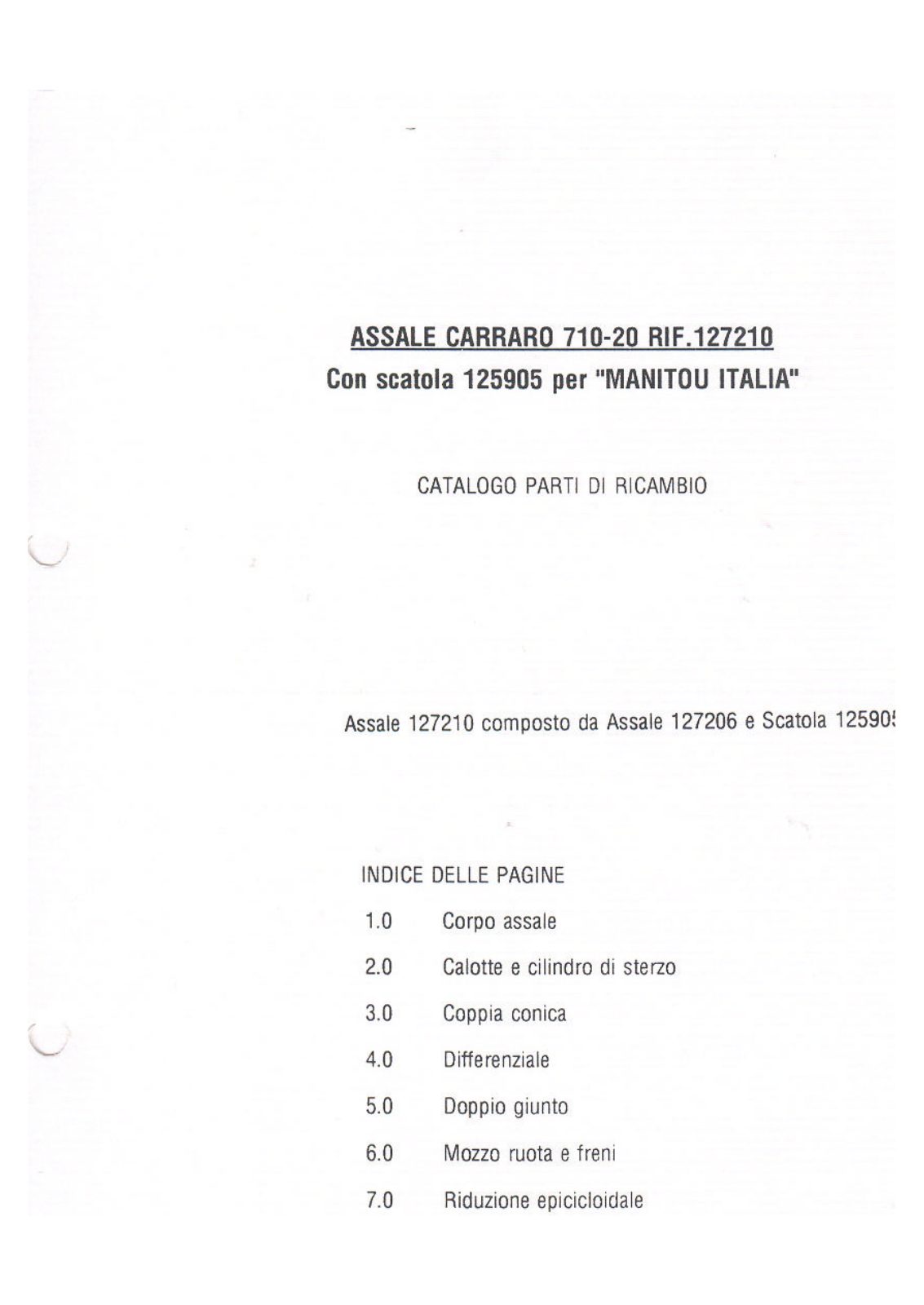 Carraro Axle Parts Catalog for Manitou (Ref. 127210) – cover